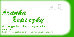 aranka repiczky business card